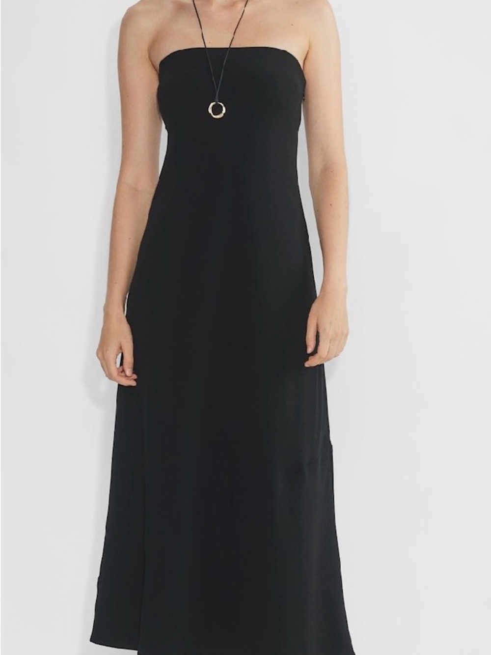 Babaton Black Strapless Maxi Dress